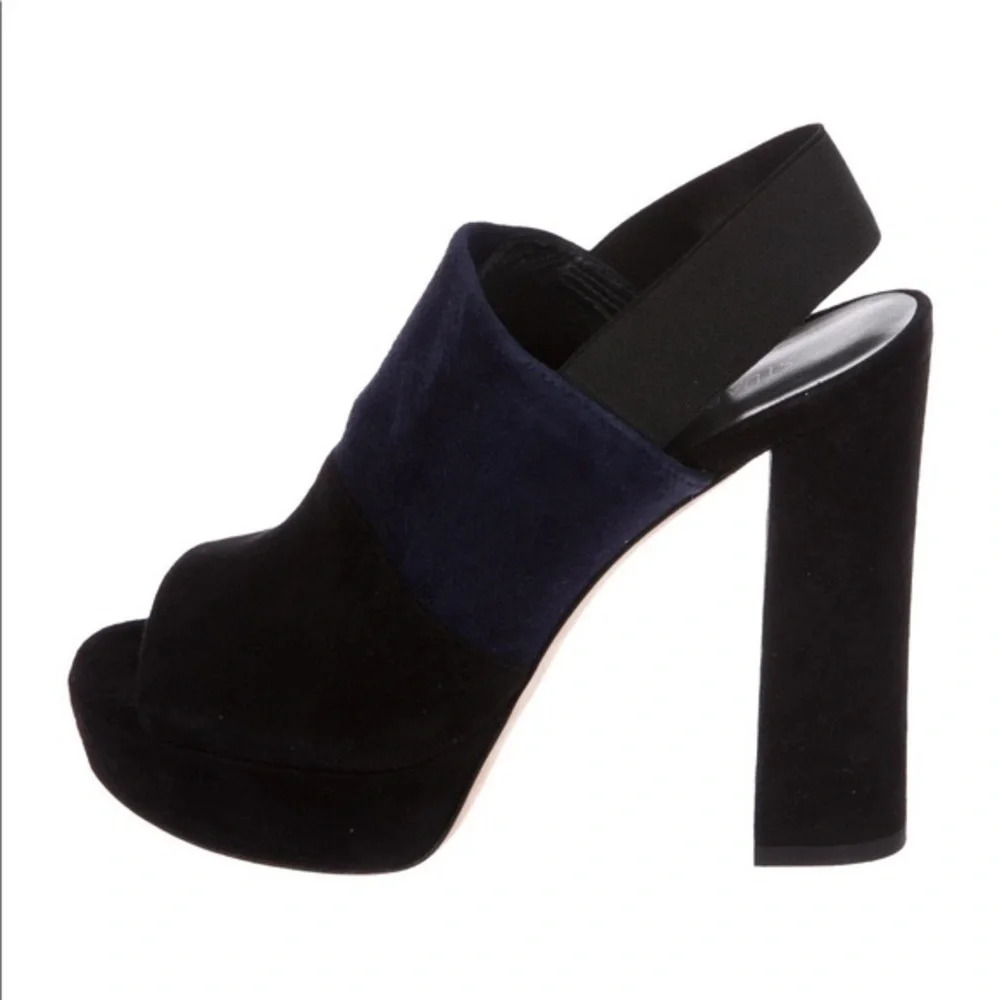 Stuart Weitzman Platform Slingback Suede  Heels